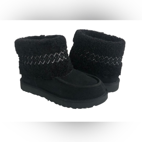 UGG Shoes - UGG AUS Mini UGGBraid Boots Curly Sheepskin Fur Warm Winter Cozy Outdoor Casual